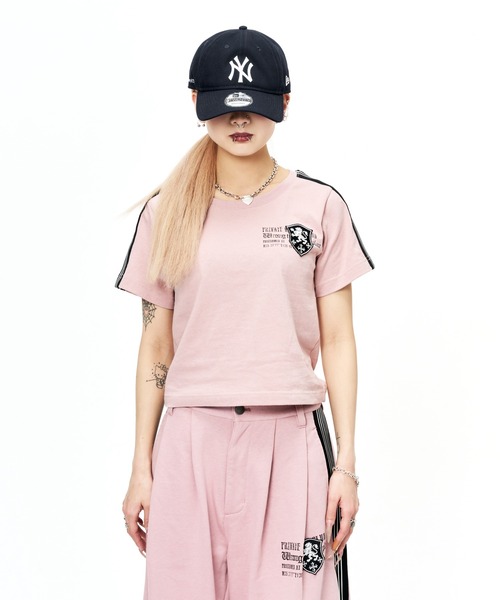 sedacle(セダクル)の「ダートユニフォームライクTEE(Tシャツ/カットソー・レディース・ブラック/ライトピンク/オフホワイト/チャコールグレー・X-SMALL/SMALL/MEDIUM/LARGE)」の7枚目の写真