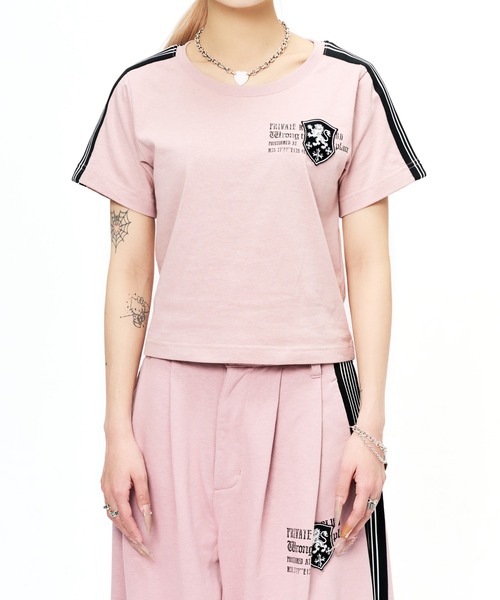 sedacle(セダクル)の「ダートユニフォームライクTEE(Tシャツ/カットソー・レディース・ブラック/ライトピンク/オフホワイト/チャコールグレー・X-SMALL/SMALL/MEDIUM/LARGE)」の5枚目の写真