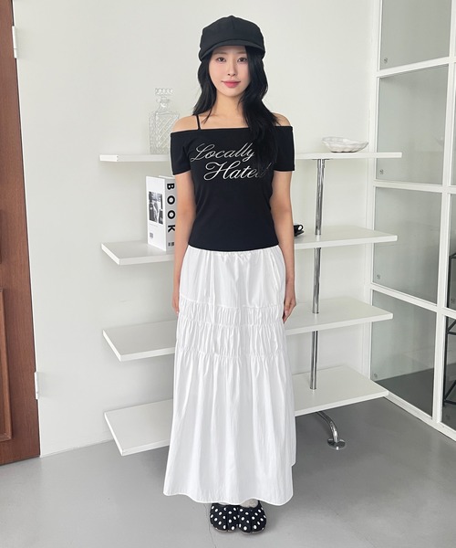 UNE MANSION(ユヌマンション)の「レタリングデザイン2WAYTシャツカットソー(Tシャツ/カットソー・レディース・ブラック/ホワイト・FREE)」の20枚目の写真