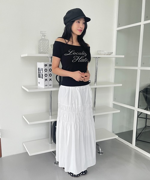 UNE MANSION(ユヌマンション)の「レタリングデザイン2WAYTシャツカットソー(Tシャツ/カットソー・レディース・ブラック/ホワイト・FREE)」の19枚目の写真