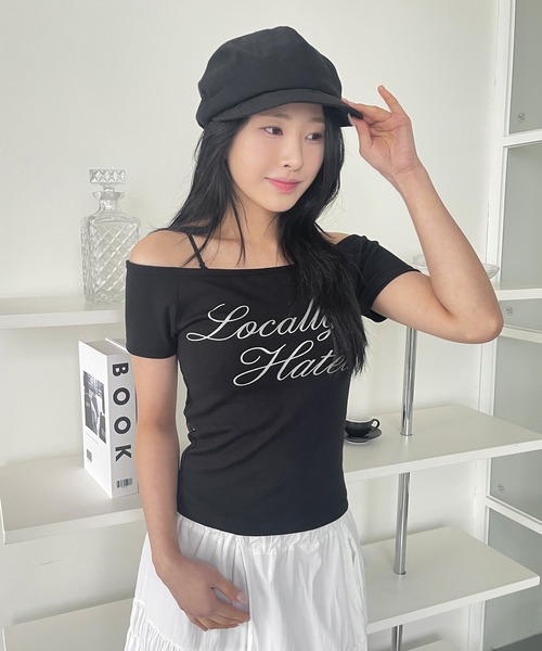 UNE MANSION(ユヌマンション)の「レタリングデザイン2WAYTシャツカットソー(Tシャツ/カットソー・レディース・ブラック/ホワイト・FREE)」の14枚目の写真