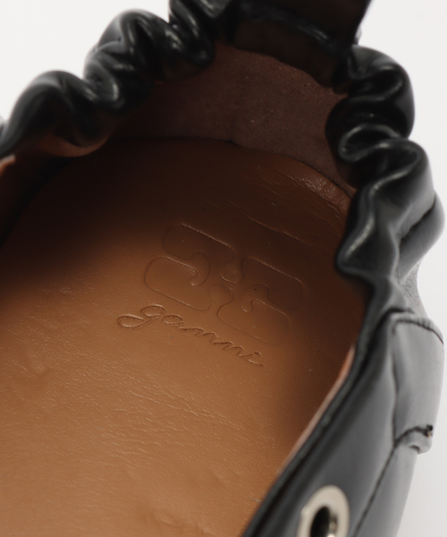 GANNI(ガニー)の「GANNI / ガニー Eyelets Lace Up Ballerina Crinkle(バレエシューズ・レディース・ブラック・37/36)」の8枚目の写真