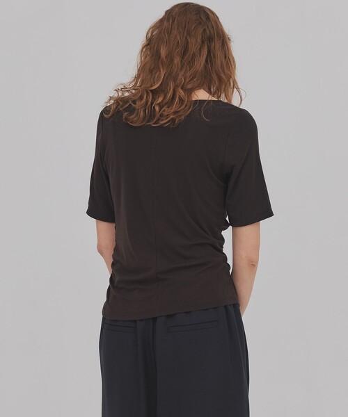 PUBLIC TOKYO（パブリックトウキョウ）の「【2026新作／大人気完売再入荷】ドレープハーフスリーブトップ（Tシャツ/カットソー・レディース・ライトグレー/ホワイト/ブラウン・FREE）」の11枚目の写真