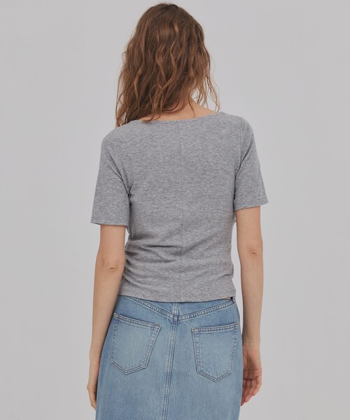PUBLIC TOKYO（パブリックトウキョウ）の「【2026新作／大人気完売再入荷】ドレープハーフスリーブトップ（Tシャツ/カットソー・レディース・ライトグレー/ホワイト/ブラウン・FREE）」の20枚目の写真