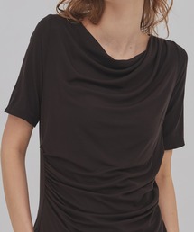 PUBLIC TOKYO | 【2026新作／大人気完売再入荷】ドレープハーフスリーブトップ(Tシャツ/カットソー)