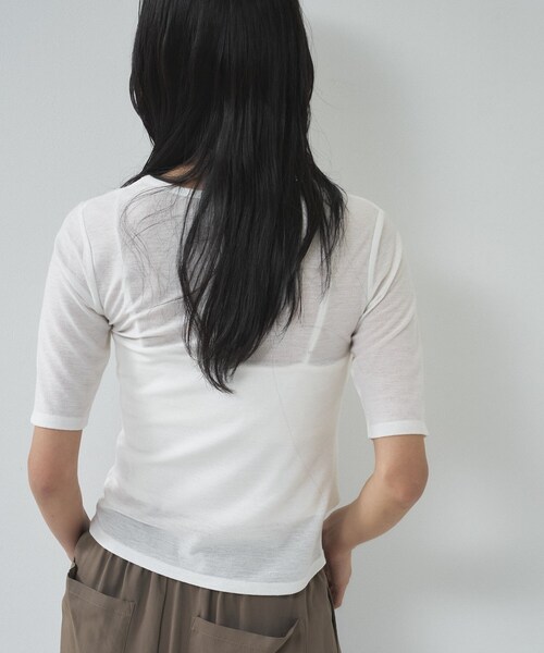 GALLEST(ギャレスト)の「ツイストガーゼカットソー(Tシャツ/カットソー・レディース・チャコールグレー/ホワイト/パープル・38)」の21枚目の写真