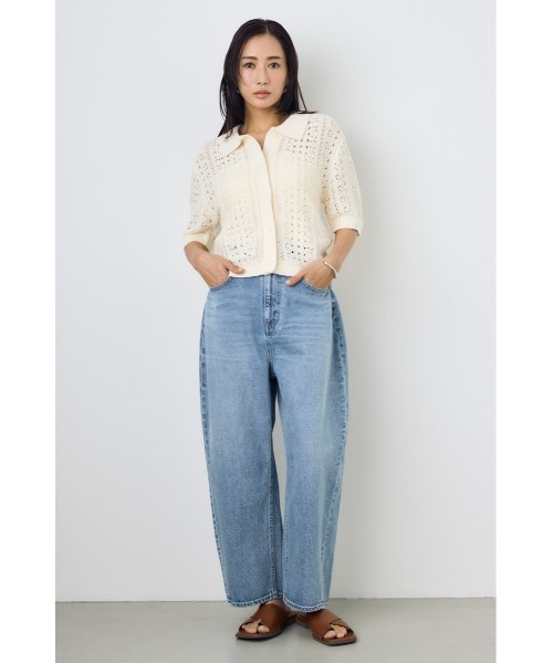 AZUL by moussy（アズールバイマウジー）の「クロシェニットポロカラーカーディガン（カーディガン/ボレロ・レディース・オフホワイト/ブラック/ブラウン系その他・FREE）」の10枚目の写真