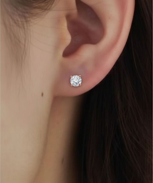 yu-ka(ユーカ)の「YU-KA:ビジュースタッドピアス Jewel stud earrings(ピアス(両耳用)・レディース・シルバー/ゴールド/ピンクゴールド・FREE)」の3枚目の写真