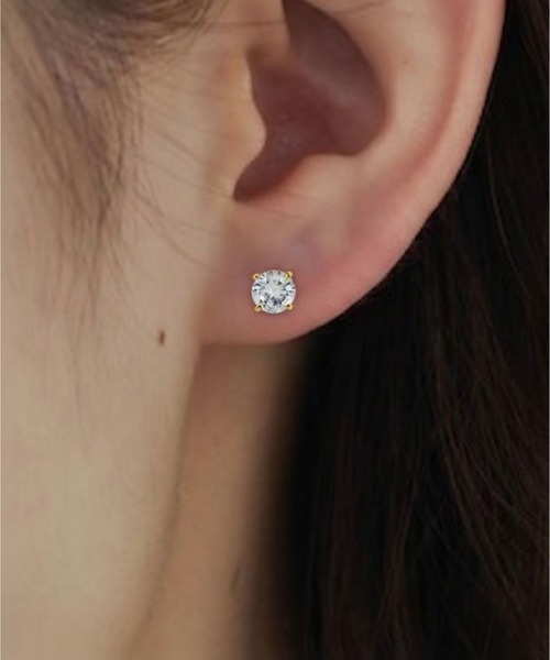 yu-ka(ユーカ)の「YU-KA:ビジュースタッドピアス Jewel stud earrings(ピアス(両耳用)・レディース・シルバー/ゴールド/ピンクゴールド・FREE)」の2枚目の写真