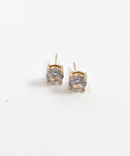 yu-ka(ユーカ)の「YU-KA:ビジュースタッドピアス Jewel stud earrings(ピアス(両耳用)・レディース・シルバー/ゴールド/ピンクゴールド・FREE)」の9枚目の写真