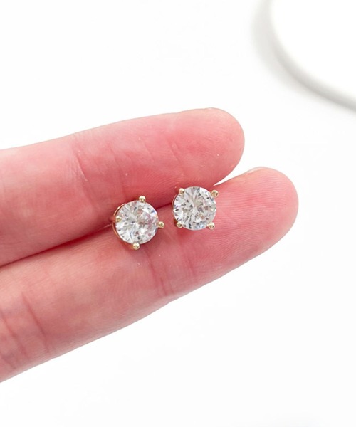 yu-ka(ユーカ)の「YU-KA:ビジュースタッドピアス Jewel stud earrings(ピアス(両耳用)・レディース・シルバー/ゴールド/ピンクゴールド・FREE)」の7枚目の写真