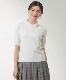 【接触冷感･UV対策】ライトレーヨンストレッチ ポロ衿プルオーバー