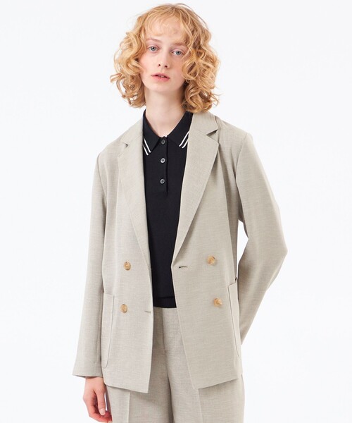 MACKINTOSH PHILOSOPHY(マッキントッシュ フィロソフィー)の「【WEB&一部店舗限定】ドライタッチオックスジャケット(テーラードジャケット・レディース・ダークネイビー/ベージュ・36/38)」の2枚目の写真