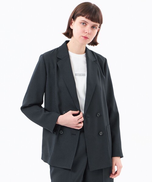 MACKINTOSH PHILOSOPHY(マッキントッシュ フィロソフィー)の「【WEB&一部店舗限定】ドライタッチオックスジャケット(テーラードジャケット・レディース・ダークネイビー/ベージュ・36/38)」の1枚目の写真
