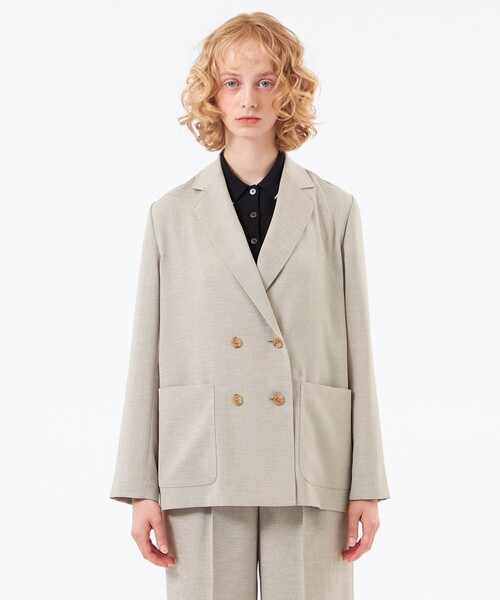 MACKINTOSH PHILOSOPHY(マッキントッシュ フィロソフィー)の「【WEB&一部店舗限定】ドライタッチオックスジャケット(テーラードジャケット・レディース・ダークネイビー/ベージュ・36/38)」の5枚目の写真