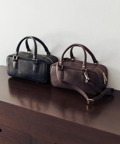 URBAN RESEARCH（アーバンリサーチ）の「レザースクエアボストンバッグ（ハンドバッグ・レディース・ブラック/ブラウン・-）」の12枚目の写真