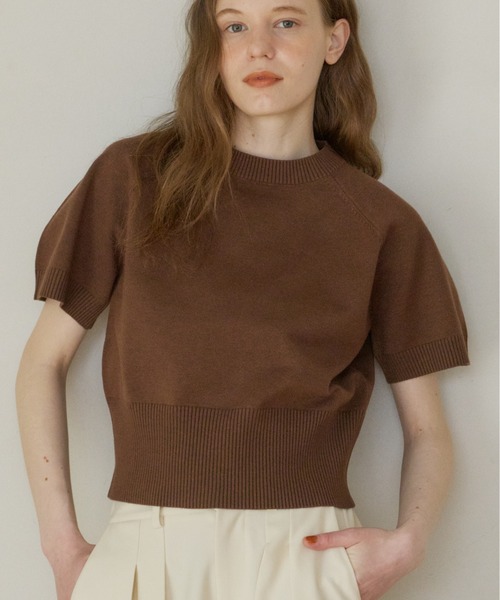 deres half sleeve sweaterハーフスリーブニット　セーター half sleeve knit/ハーフスリーブニット（ニット/セーター）｜OLUN