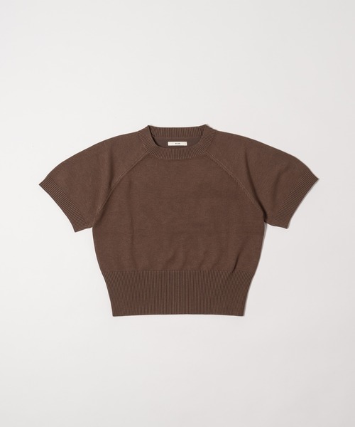 OLUN(オルン)の「half sleeve knit/ハーフスリーブニット(ニット/セーター・レディース・アイボリー/チャコールグレー/ブラウン/ベージュ/ピンク・MEDIUM/SMALL)」の7枚目の写真