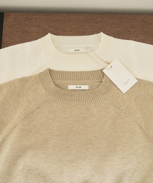 OLUN(オルン)の「half sleeve knit/ハーフスリーブニット(ニット/セーター・レディース・アイボリー/チャコールグレー/ブラウン/ベージュ/ピンク・MEDIUM/SMALL)」の11枚目の写真