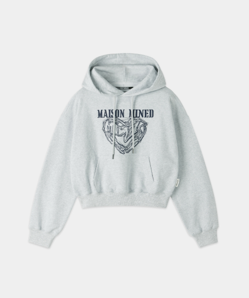 MAISON MINED(メゾンミネド)の「(W) DOODLE HEART CROP HOODIE MELANGE WHITE(パーカー・レディース・その他・SMALL/MEDIUM)」の11枚目の写真