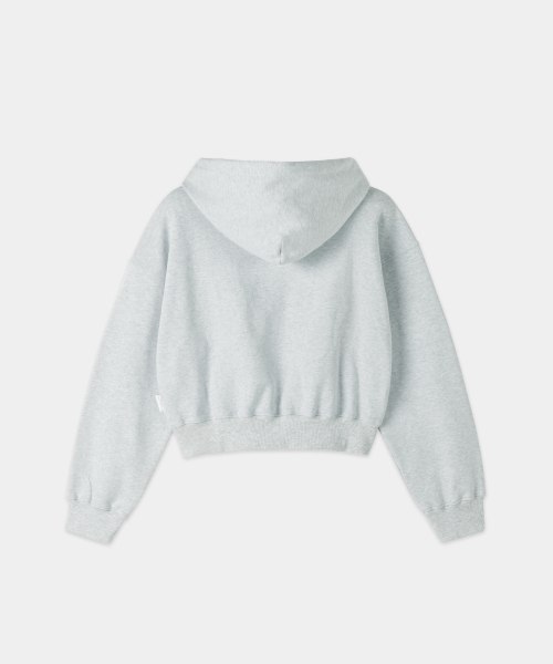 MAISON MINED(メゾンミネド)の「(W) DOODLE HEART CROP HOODIE MELANGE WHITE(パーカー・レディース・その他・SMALL/MEDIUM)」の2枚目の写真