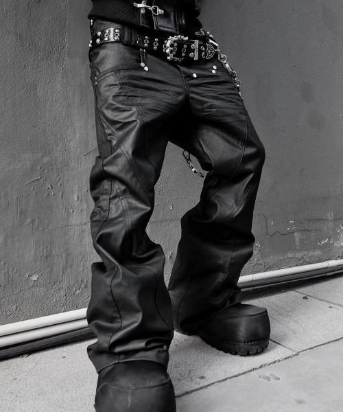 RICH 【XU】フレアパンツ RICH】Machine-wax Flare Pant / 【リッチ】ダブルウエストフレア