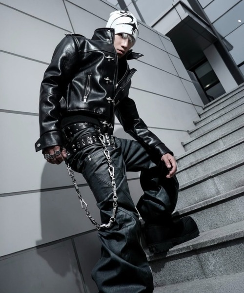 RICH(リッチ)の「【RICH】Machine-wax Flare Pant / 【リッチ】ダブルウエストフレアデニムパンツ(デニムパンツ・メンズ・ブラック・L/M)」の6枚目の写真