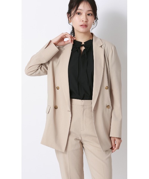 AOYAMA（アオヤマ）の「ハイネックギャザーリボンブラウス【涼】【5分袖】（Tシャツ/カットソー・レディース・キャメル/ブルー/ブラック・L/M）」の15枚目の写真