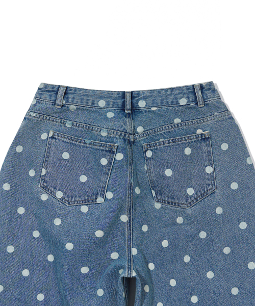 YOUHEE(ユヒ)の「DOT PATTERN WIDE DENIM PANTS_LIGHT BLUE(デニムパンツ・レディース・その他・SMALL/MEDIUM)」の5枚目の写真