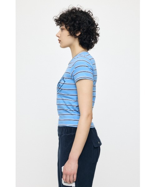MOUSSY(マウジー)の「JC EMBLEM Tシャツ(Tシャツ/カットソー・レディース・ライトピンク/ブルー系その他/ネイビー・FREE)」の6枚目の写真