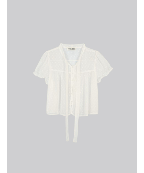 FRIVER07（フリバー07）の「Dot ribbon blouse [FRSU01BL02]_Ivory（シャツ/ブラウス・レディース・アイボリー・FREE）」の2枚目の写真