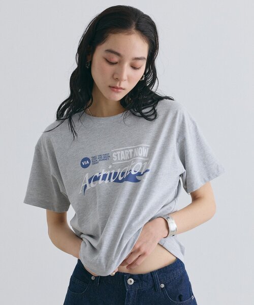 COLONY 2139(コロニートゥーワンスリーナイン)の「アソートロゴプリントTシャツ(Tシャツ/カットソー・レディース・ホワイト/ネイビー/グレー・FREE)」の19枚目の写真