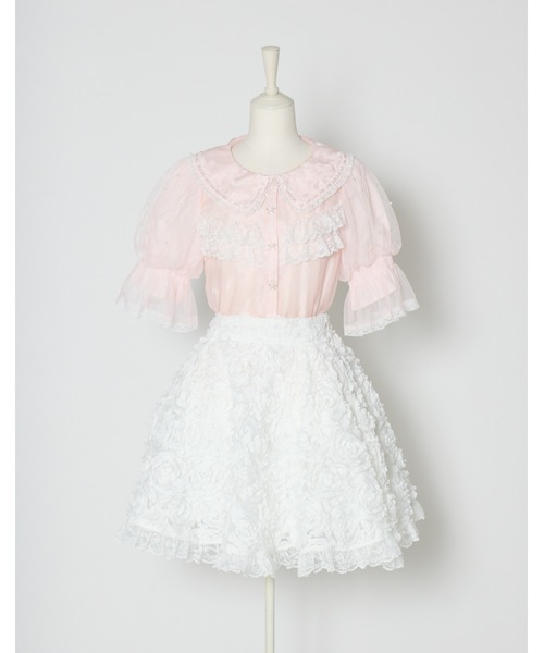 mellfy memory（メルフィーメモリー）の「Sweet whipped ribbon blouse（シャツ/ブラウス・レディース・ピンク/ホワイト・FREE）」の17枚目の写真