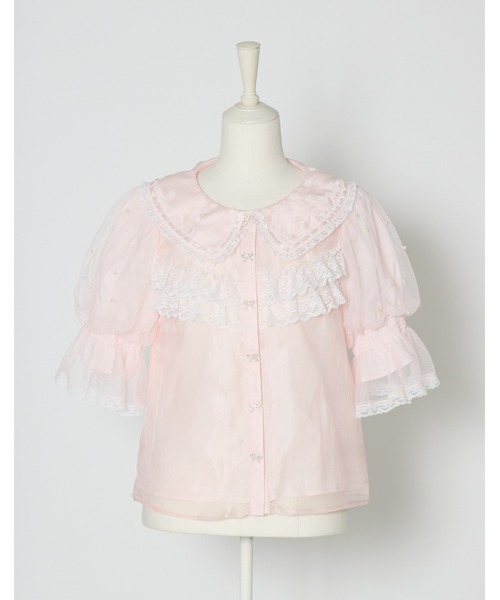mellfy memory（メルフィーメモリー）の「Sweet whipped ribbon blouse（シャツ/ブラウス・レディース・ピンク/ホワイト・FREE）」の14枚目の写真