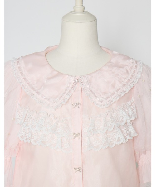 mellfy memory（メルフィーメモリー）の「Sweet whipped ribbon blouse（シャツ/ブラウス・レディース・ピンク/ホワイト・FREE）」の15枚目の写真