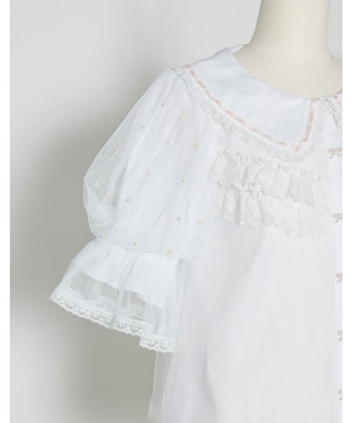 mellfy memory（メルフィーメモリー）の「Sweet whipped ribbon blouse（シャツ/ブラウス・レディース・ピンク/ホワイト・FREE）」の10枚目の写真