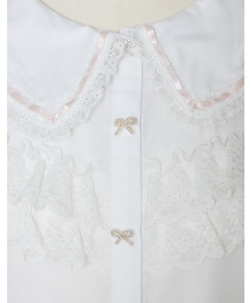 mellfy memory（メルフィーメモリー）の「Sweet whipped ribbon blouse（シャツ/ブラウス・レディース・ピンク/ホワイト・FREE）」の9枚目の写真