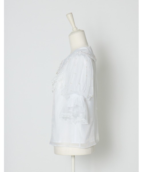 mellfy memory（メルフィーメモリー）の「Sweet whipped ribbon blouse（シャツ/ブラウス・レディース・ピンク/ホワイト・FREE）」の6枚目の写真