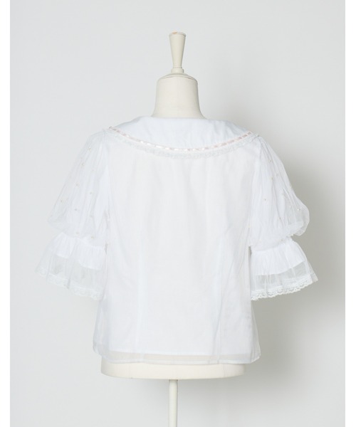 mellfy memory（メルフィーメモリー）の「Sweet whipped ribbon blouse（シャツ/ブラウス・レディース・ピンク/ホワイト・FREE）」の7枚目の写真