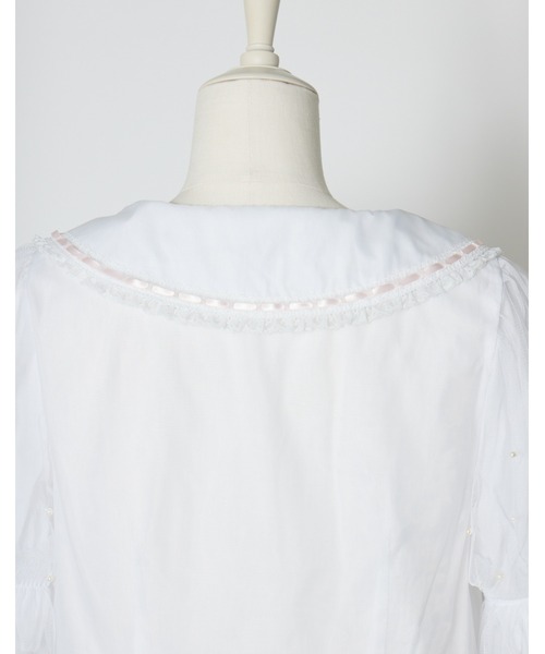mellfy memory（メルフィーメモリー）の「Sweet whipped ribbon blouse（シャツ/ブラウス・レディース・ピンク/ホワイト・FREE）」の11枚目の写真