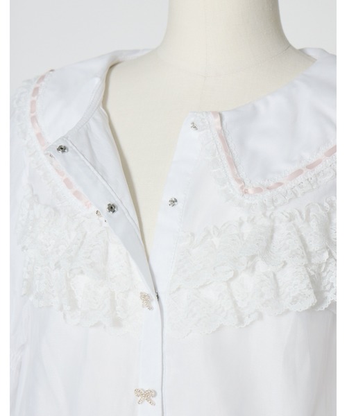 mellfy memory（メルフィーメモリー）の「Sweet whipped ribbon blouse（シャツ/ブラウス・レディース・ピンク/ホワイト・FREE）」の13枚目の写真