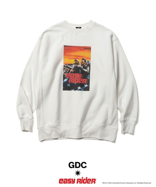 GDC（ジーディーシー）の「【Easy Rider×GDC】Icon Crew Sweat（スウェット・メンズ・ホワイト/ブラック・SMALL/MEDIUM/LARGE/X-LARGE）」の2枚目の写真