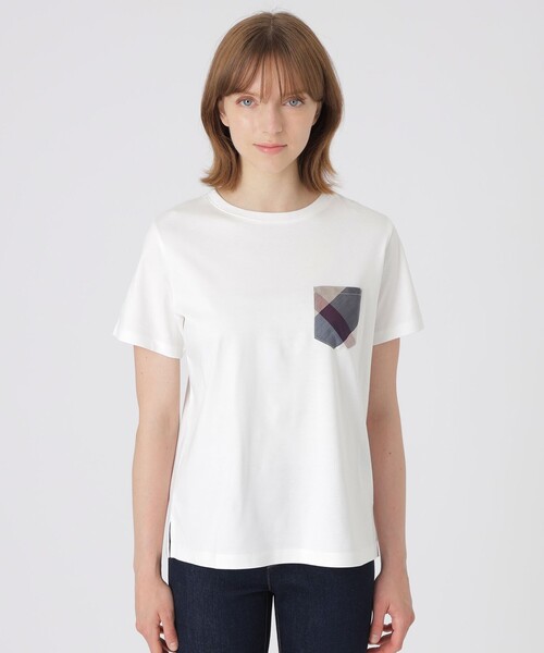 BLUE LABEL CRESTBRIDGE(ブルーレーベルクレストブリッジ)の「【一部店舗限定】コンパクトスムースポケットTシャツ(Tシャツ/カットソー・レディース・オフホワイト・38/40)」の3枚目の写真