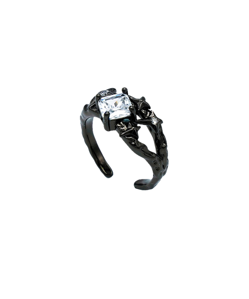 RANDOMOFF（ランダムオフ）の「[ROF x GYEOL] SILENT FORM RING（リング・レディース・ブラック・ONE SIZE）」の2枚目の写真