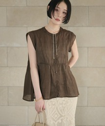 ramie blend peplum blouse /ラミーブレンドペプラムブラウス