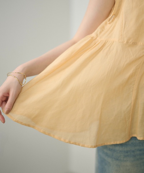 LAULEN（ローレン）の「ramie blend peplum blouse /ラミーブレンドペプラムブラウス（シャツ/ブラウス・レディース・ブラウン/オレンジ/ピンク・FREE）」の22枚目の写真