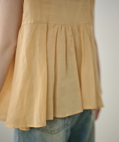 LAULEN（ローレン）の「ramie blend peplum blouse /ラミーブレンドペプラムブラウス（シャツ/ブラウス・レディース・ブラウン/オレンジ/ピンク・FREE）」の20枚目の写真