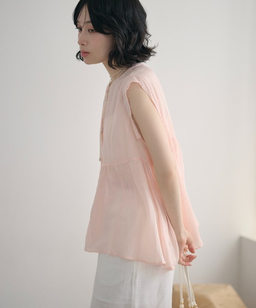 LAULEN（ローレン）の「ramie blend peplum blouse /ラミーブレンドペプラムブラウス（シャツ/ブラウス・レディース・ブラウン/オレンジ/ピンク・FREE）」の19枚目の写真