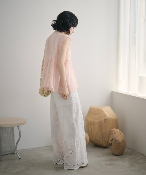LAULEN（ローレン）の「ramie blend peplum blouse /ラミーブレンドペプラムブラウス（シャツ/ブラウス・レディース・ブラウン/オレンジ/ピンク・FREE）」の12枚目の写真