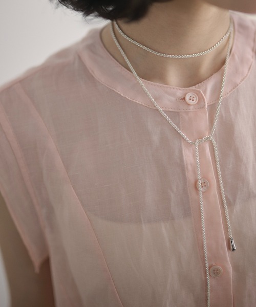 LAULEN（ローレン）の「ramie blend peplum blouse /ラミーブレンドペプラムブラウス（シャツ/ブラウス・レディース・ブラウン/オレンジ/ピンク・FREE）」の10枚目の写真